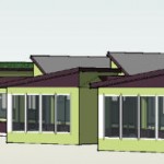 Early conceptual rendering of renovated school