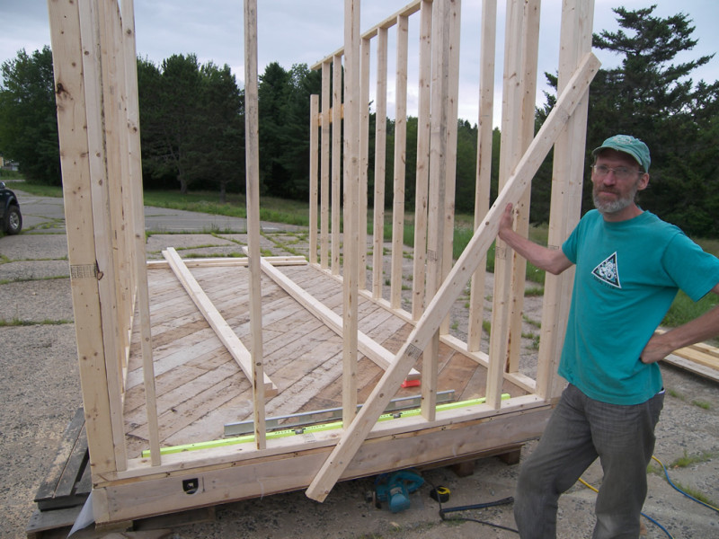 Lloyd with the studio-in-progress