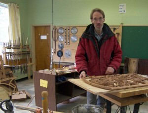 Carpenter Lloyd Klassen in his workshop